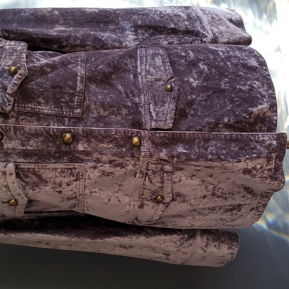 Anthropologie velvet utility button down jacket gray size S - Picture 8 of 17